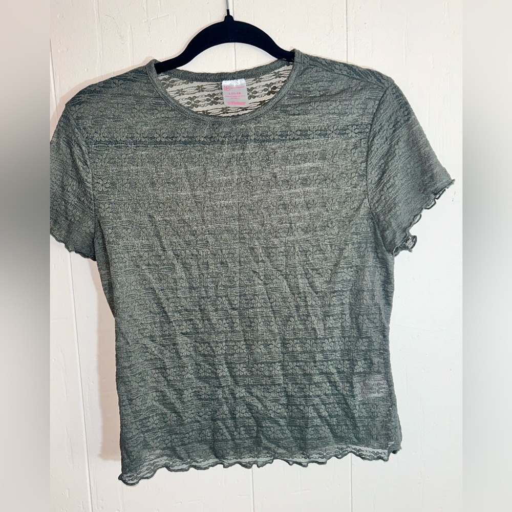 No Boundaries - Green sheer Crop Top -